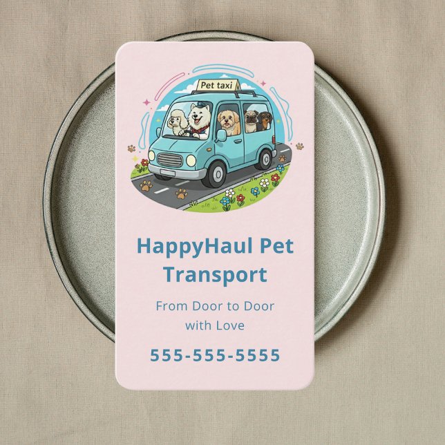 Cartão De Visita Professional Animal Transport Pet Taxi Chauffeur (Criador carregado)