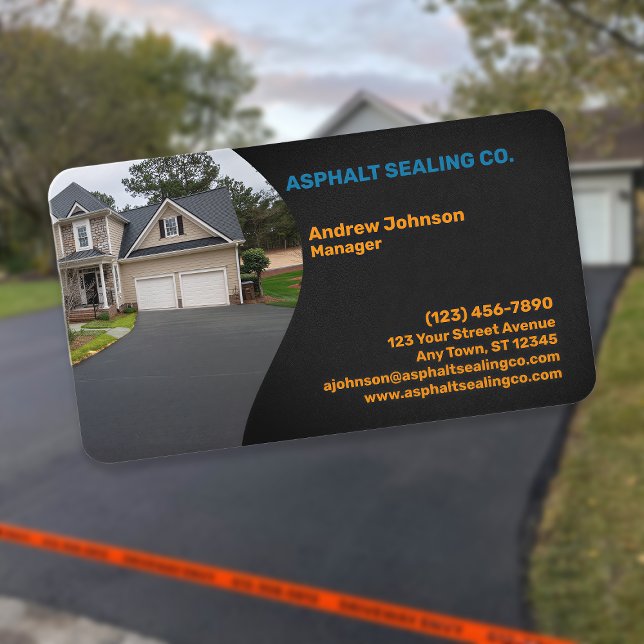 Cartão De Visita Professional Asphalt Driveway Sealing Company (Criador carregado)