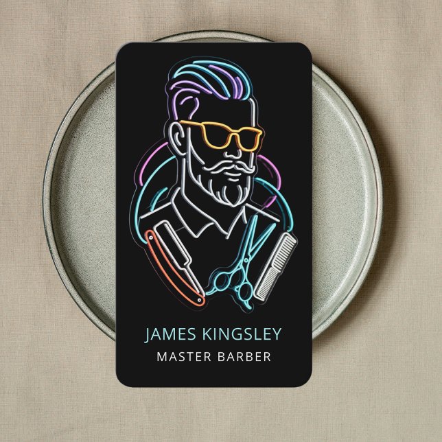 Cartão De Visita Professional Barber Haircut Shave Grooming Stylish (Criador carregado)