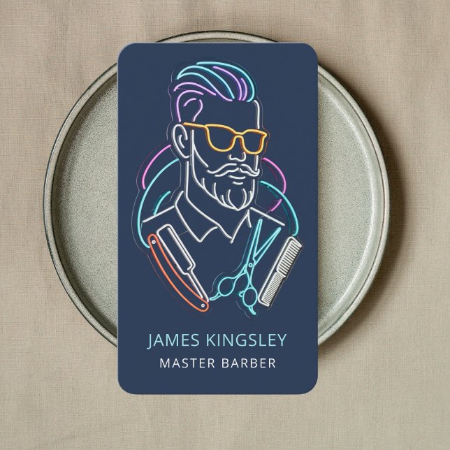 Cartão De Visita Professional Barber Haircut Shave Grooming Stylish (Criador carregado)