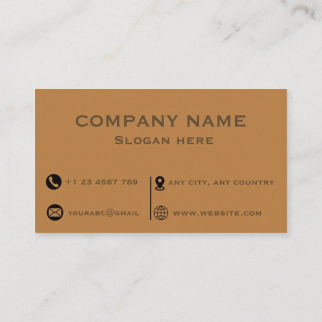 Cartão De Visita Professional Brown and Ochre Two-ToneBusiness Card (Verso)