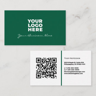 Cartão De Visita Professional Business Card with QR Code & Logo