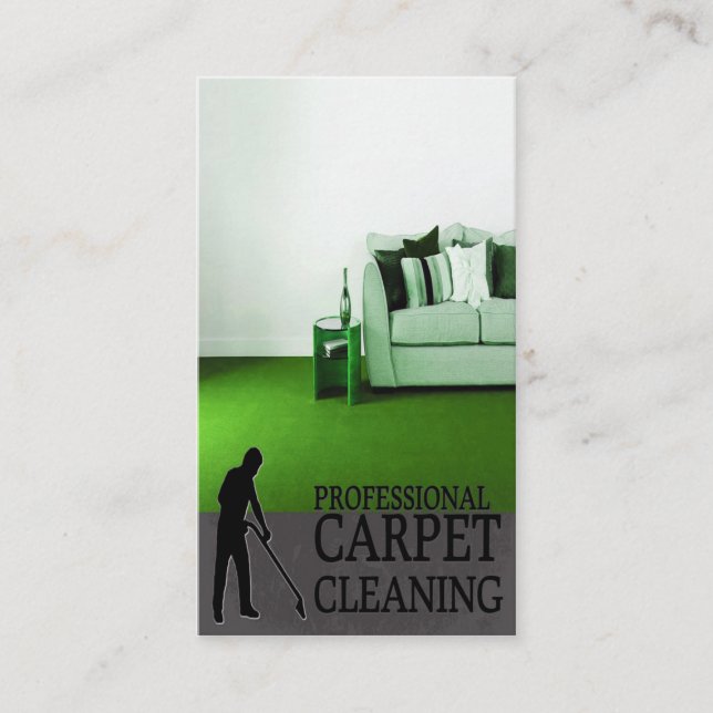 Cartão De Visita Professional Carpet Cleaning Service Business Card (Frente)