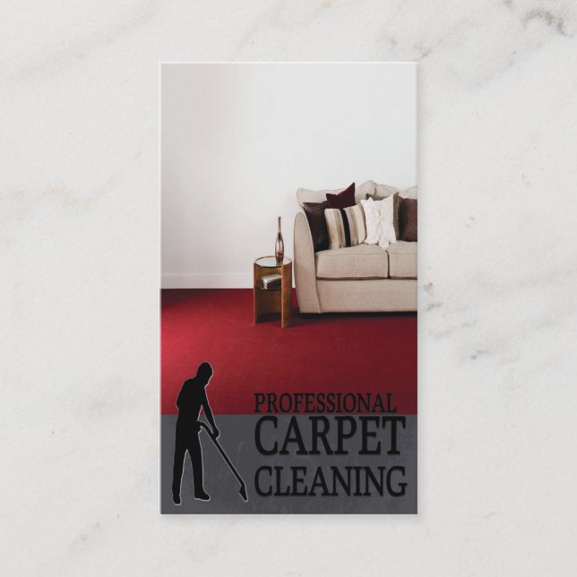Cartão De Visita Professional Carpet Cleaning Service Business Card (Frente)