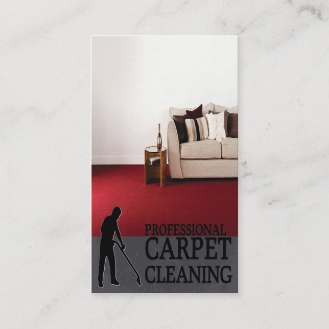 Cartão De Visita Professional Carpet Cleaning Service Business Card (Frente)