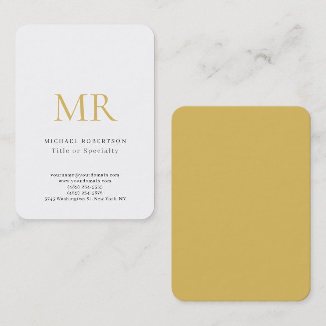 Cartão De Visita Professional Classical Monogram Minimalist Plain (Frente/Verso)