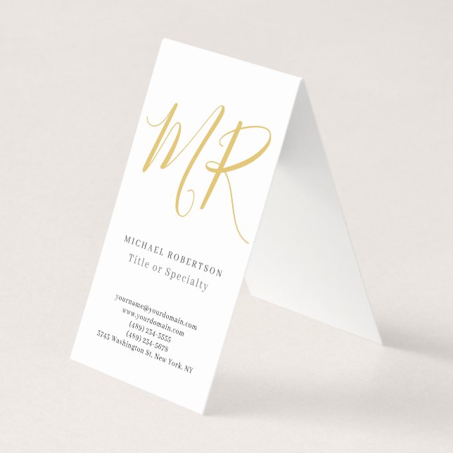 Cartão De Visita Professional Classical Monogram Minimalist Plain (Frente)