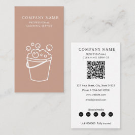 Cartão De Visita Professional Cleaning Services Logo Modern Boho