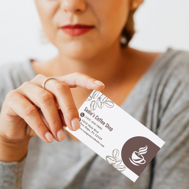 Cartão De Visita Professional Coffee Shop Barista Modern Custom (Criador carregado)