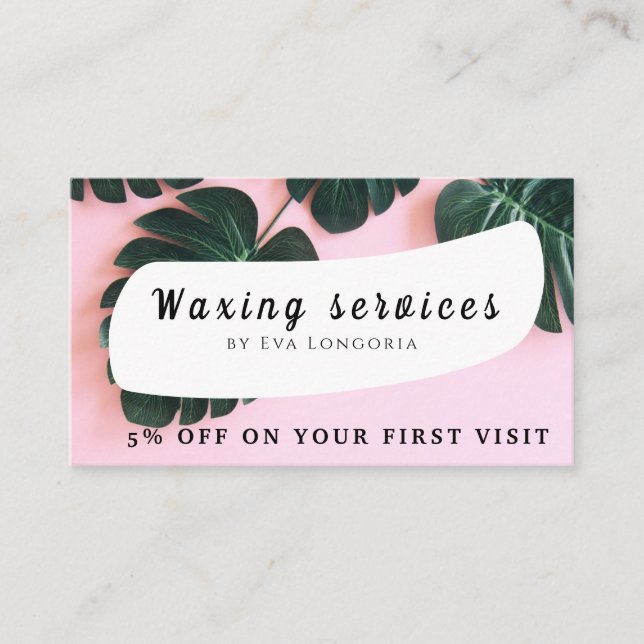 Cartão De Visita Professional e Chic para Waxing Brasileiro e Corpo (Frente)