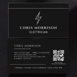 Cartão De Visita Professional Electrician QR Code