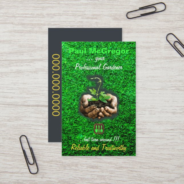 Cartão De Visita Professional Gardening (Frente/Verso In Situ)