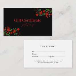 Cartão De Visita Professional Gift Certificates for Small Businesse