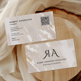 Cartão De Visita Professional Gold Foil QR Code & Social Media