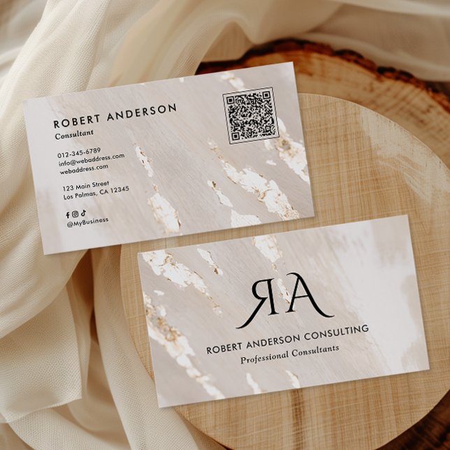 Cartão De Visita Professional Gold Foil QR Code & Social Media (Criador carregado)