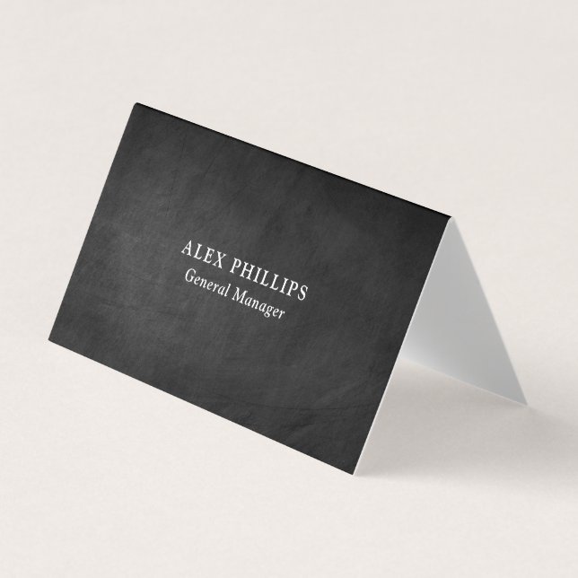 Cartão De Visita Professional Gray Chalkboard Background Original (Frente)