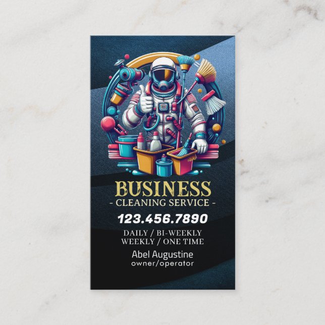 Cartão De Visita Professional House Cleaning Service Housekeeping (Frente)