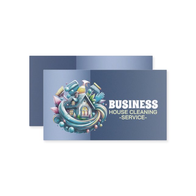 Cartão De Visita Professional House Cleaning Service Housekeeping (Frente/Verso In Situ)