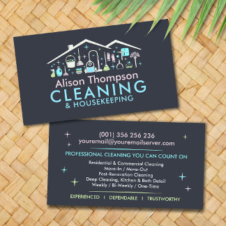 Cartão De Visita Professional House Cleaning Services Business Card
