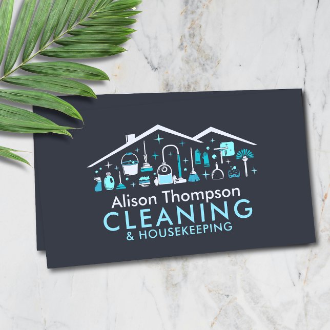 Cartão De Visita Professional House Cleaning Services Business Card (Criador carregado)