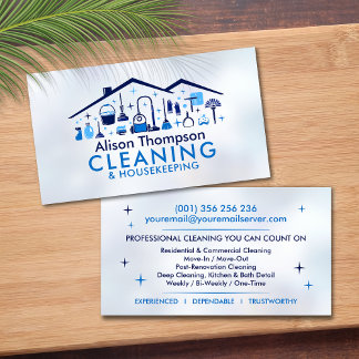 Cartão De Visita Professional House Cleaning Services Business Card