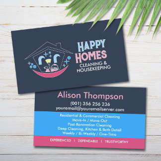Cartão De Visita Professional House Cleaning Services Business Card