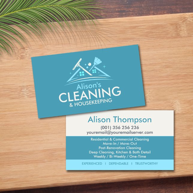 Cartão De Visita Professional House Cleaning Services Business Card (Criador carregado)