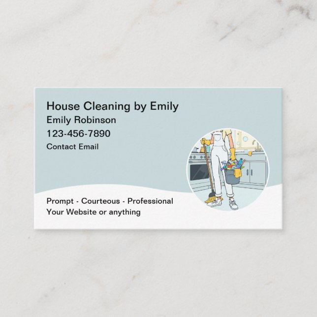 Cartão De Visita Professional House Cleaning Services Modern (Frente)