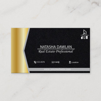 Cartão de visita Professional Imóveis, tema Dourad