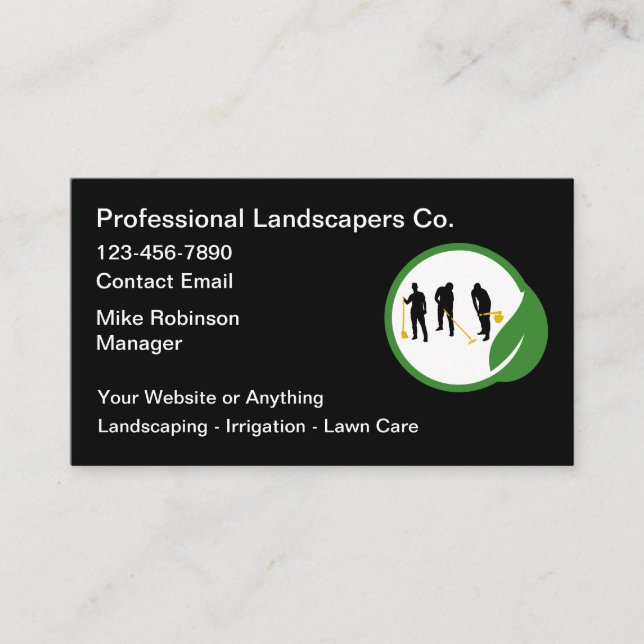 Cartão De Visita Professional Landscaper Business Cards (Frente)