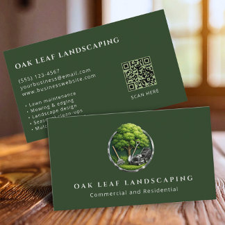 Cartão De Visita Professional Lawn Care Landscaping Service QR Code