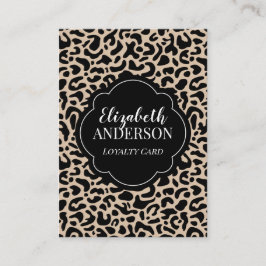 Cartão De Visita Professional Leopard Print Hair Stylist Loyalty