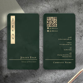 Cartão De Visita Professional Luxe Emerald Green Gold Business Card