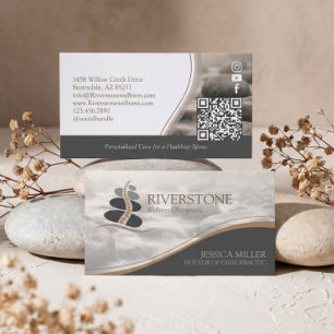 Cartão De Visita Professional Luxo Stone River Quiropraxia