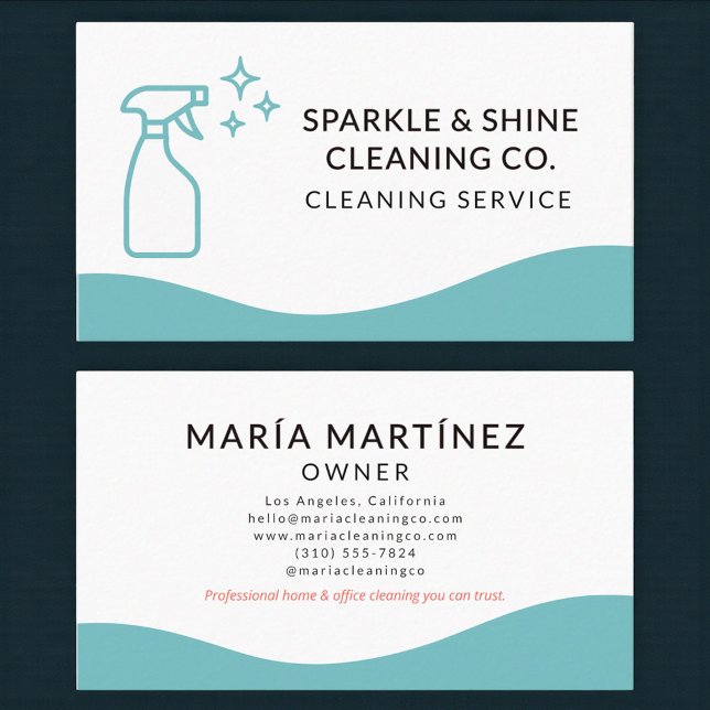 Cartão De Visita Professional Maid & House Cleaning Service (Criador carregado)