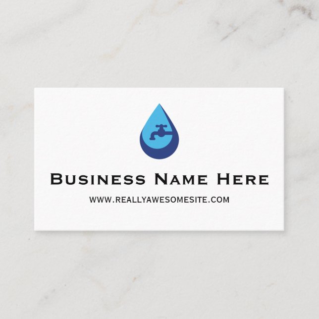Cartão De Visita Professional Minimalist Plumber Business Card (Frente)