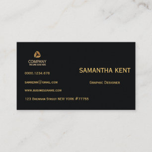 Cartão De Visita Professional Modern Black and gold