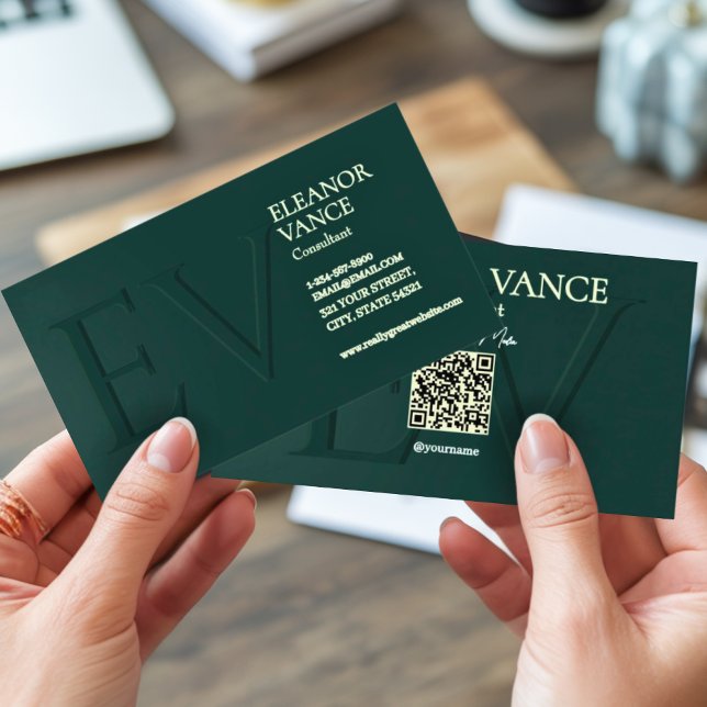 Cartão De Visita Professional Modern Contemporary Minimalist Green  (Criador carregado)