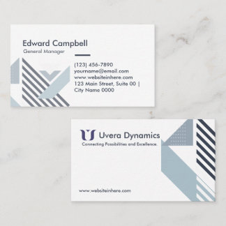 Cartão De Visita Professional Modern Geometric White Cool Layout