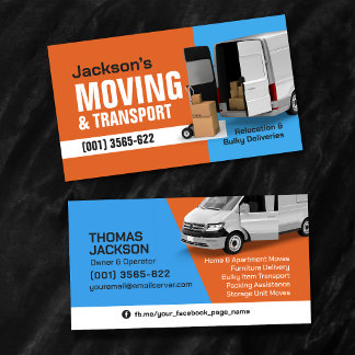 Cartão De Visita Professional Moving Services - Relocation