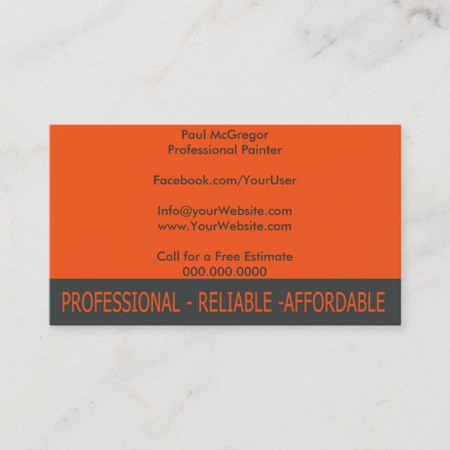 Cartão De Visita Professional Painter Business Card (Frente)