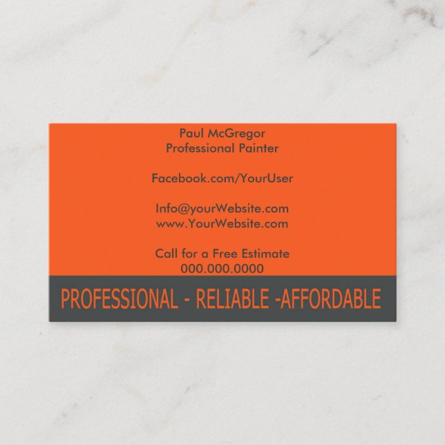Cartão De Visita Professional Painter Business Card (Frente)