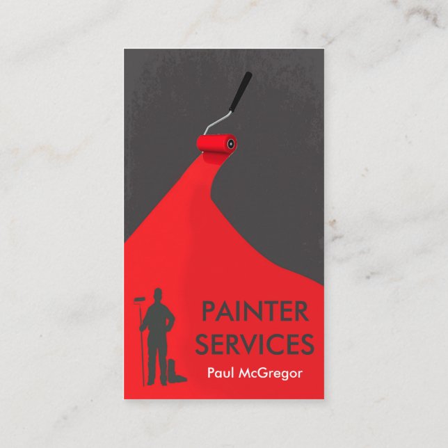 Cartão De Visita Professional Painter Business Card (Verso)