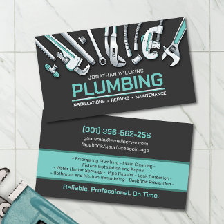 Cartão De Visita Professional Plumbing Services 