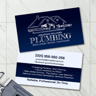 Cartão De Visita Professional Plumbing Services 