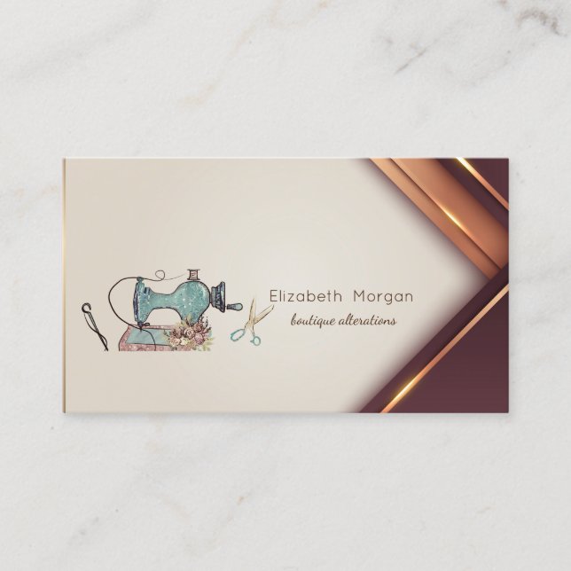 Cartão De Visita Professional Sewing Machine Scissors Needle (Frente)