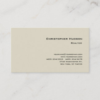 Cartão De Visita Professional Simple Plain Realtor Real Estate