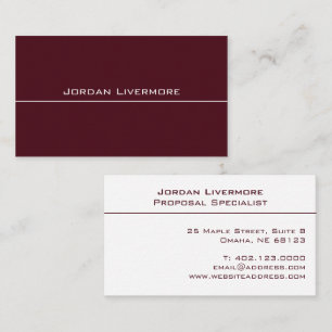 Cartão De Visita Professional, Simples, Básico, Maroon e White Mode