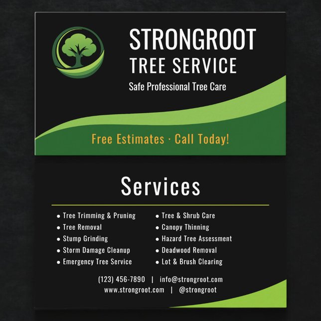 Cartão De Visita Professional Tree Service Arborist Company (Criador carregado)