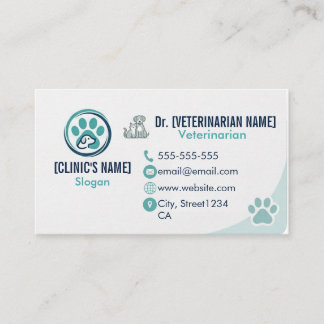 Cartão De Visita Professional Veterinary Business Card